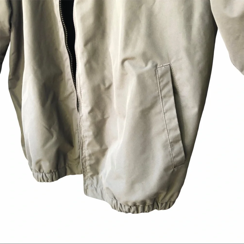 US Polo Assn Men’s Fleece Lined Bomber Jacket Size M Casual Preppy Logo Taupe